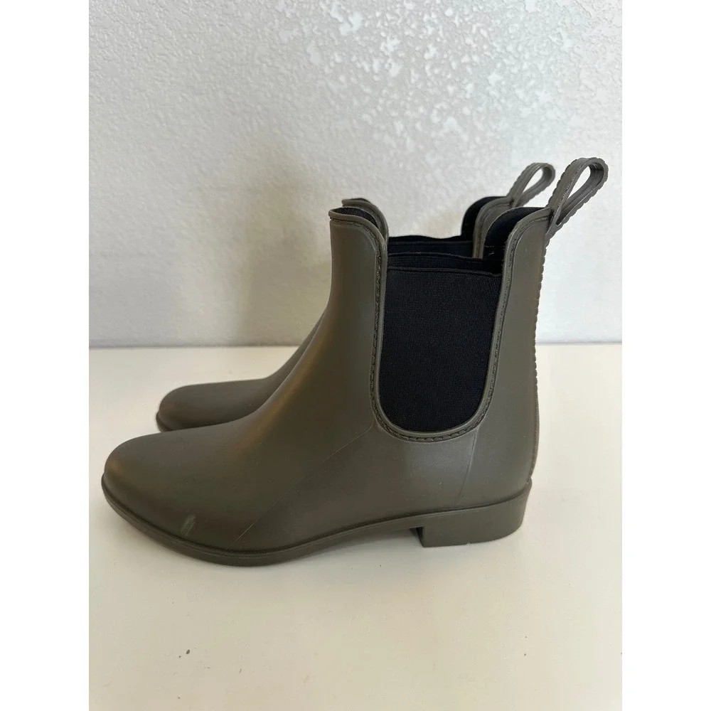 Storm by Cougar Womens Olive Green Rubber Chelsea Rain Boots Size 6